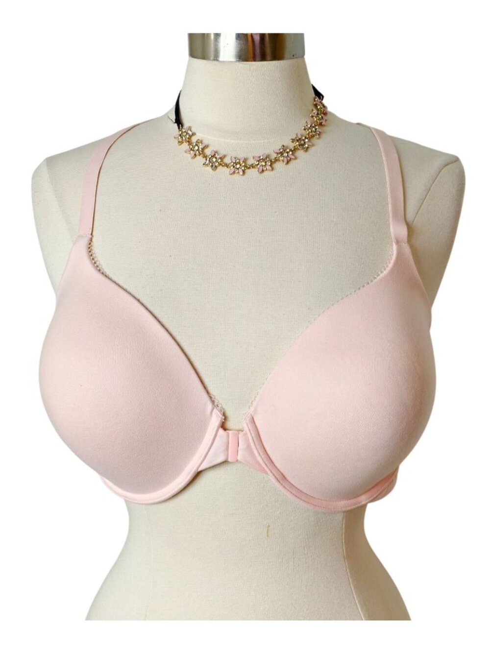 Victorias Secret 38DD Body by Victoria Pink Perfect Coverage Front Closure Lace